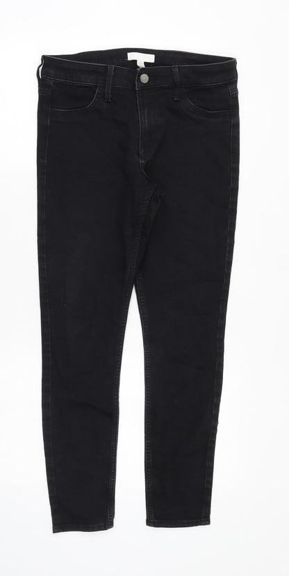 Womens UK Size 8 H&M Regular Fit Skinny Black Jeans