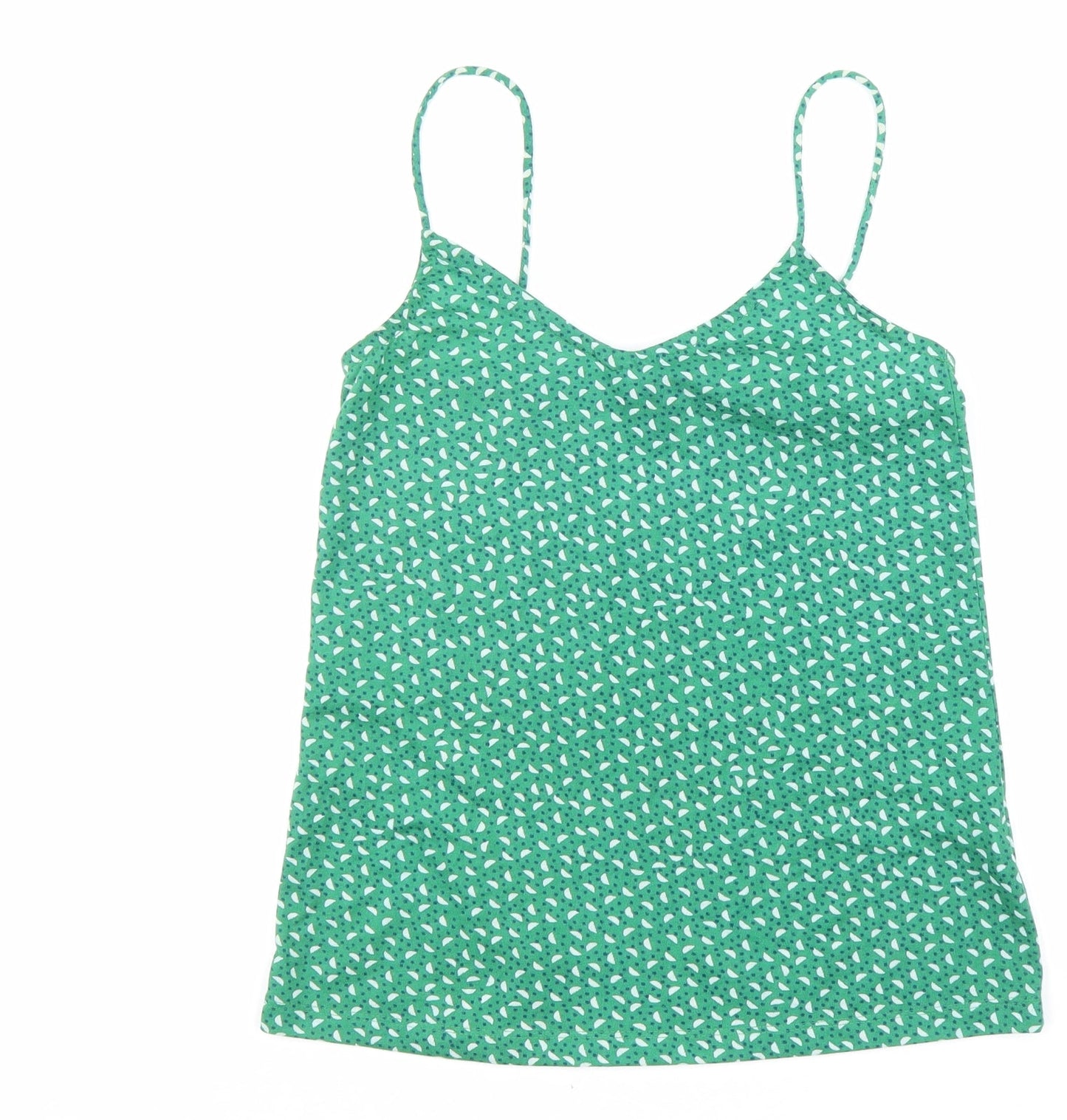 Primark Womens Green Geometric Polyester Camisole Tank Size 6 V-Neck