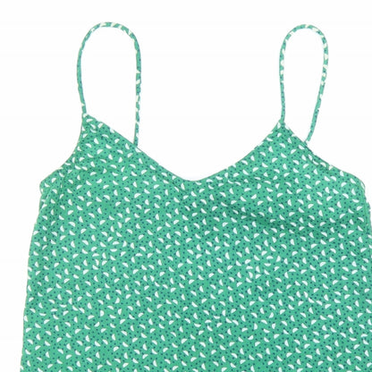 Primark Womens Green Geometric Polyester Camisole Tank Size 6 V-Neck