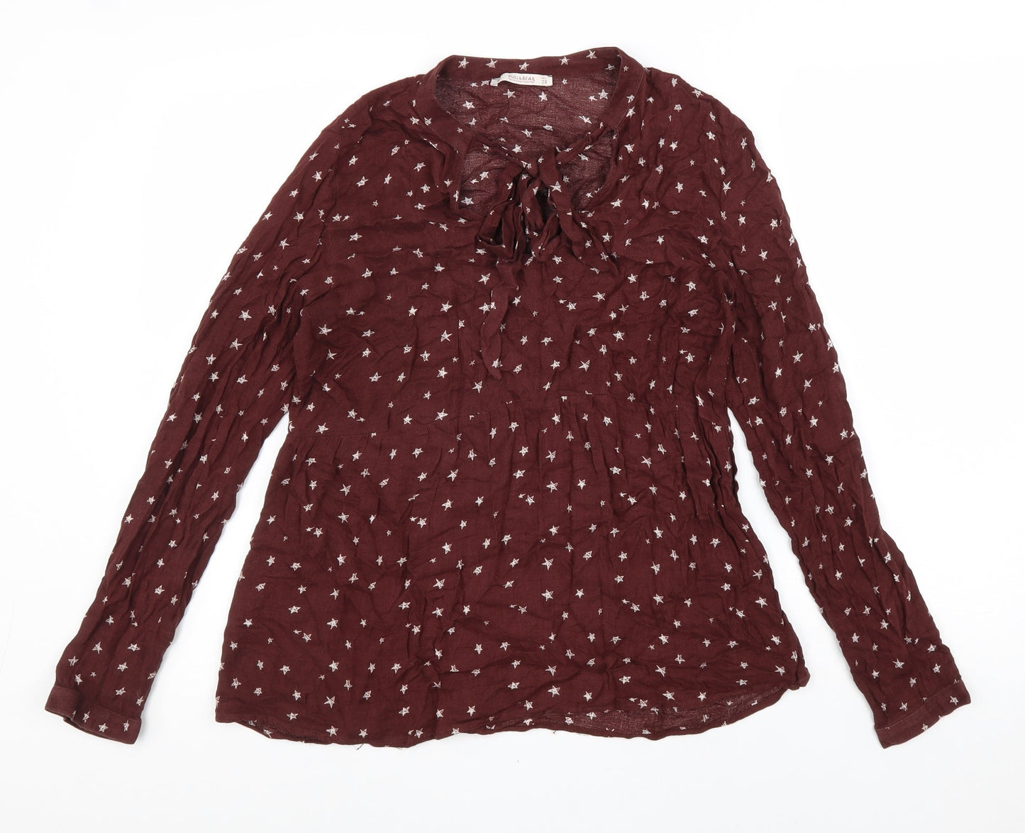 Womens UK Size M Pull&Bear Red Basic Blouse