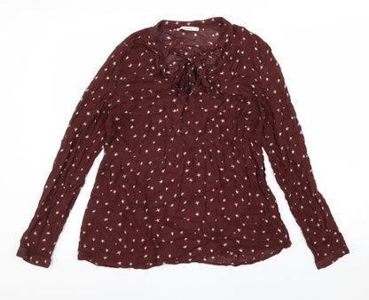 Womens UK Size M Pull&Bear Red Basic Blouse
