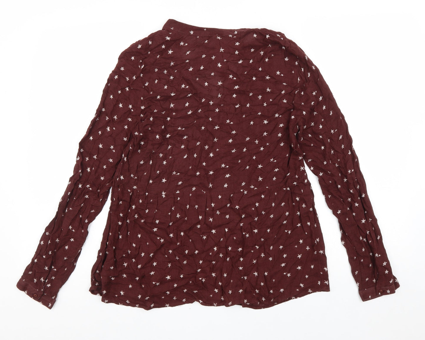 Womens UK Size M Pull&Bear Red Basic Blouse