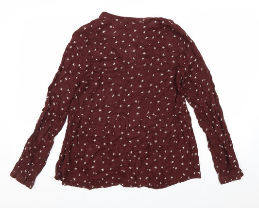 Womens UK Size M Pull&Bear Red Basic Blouse