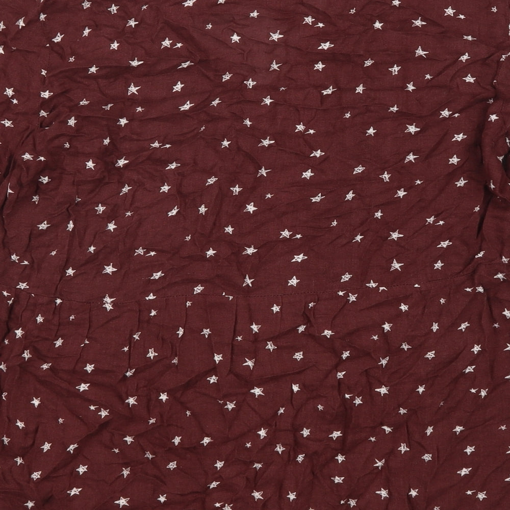 Womens UK Size M Pull&Bear Red Basic Blouse