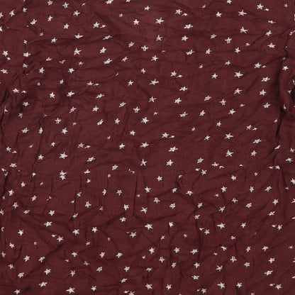 Womens UK Size M Pull&Bear Red Basic Blouse