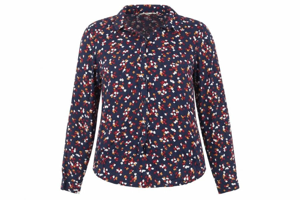 Womens UK Size 8 Clockhouse Blue Basic Button-Up