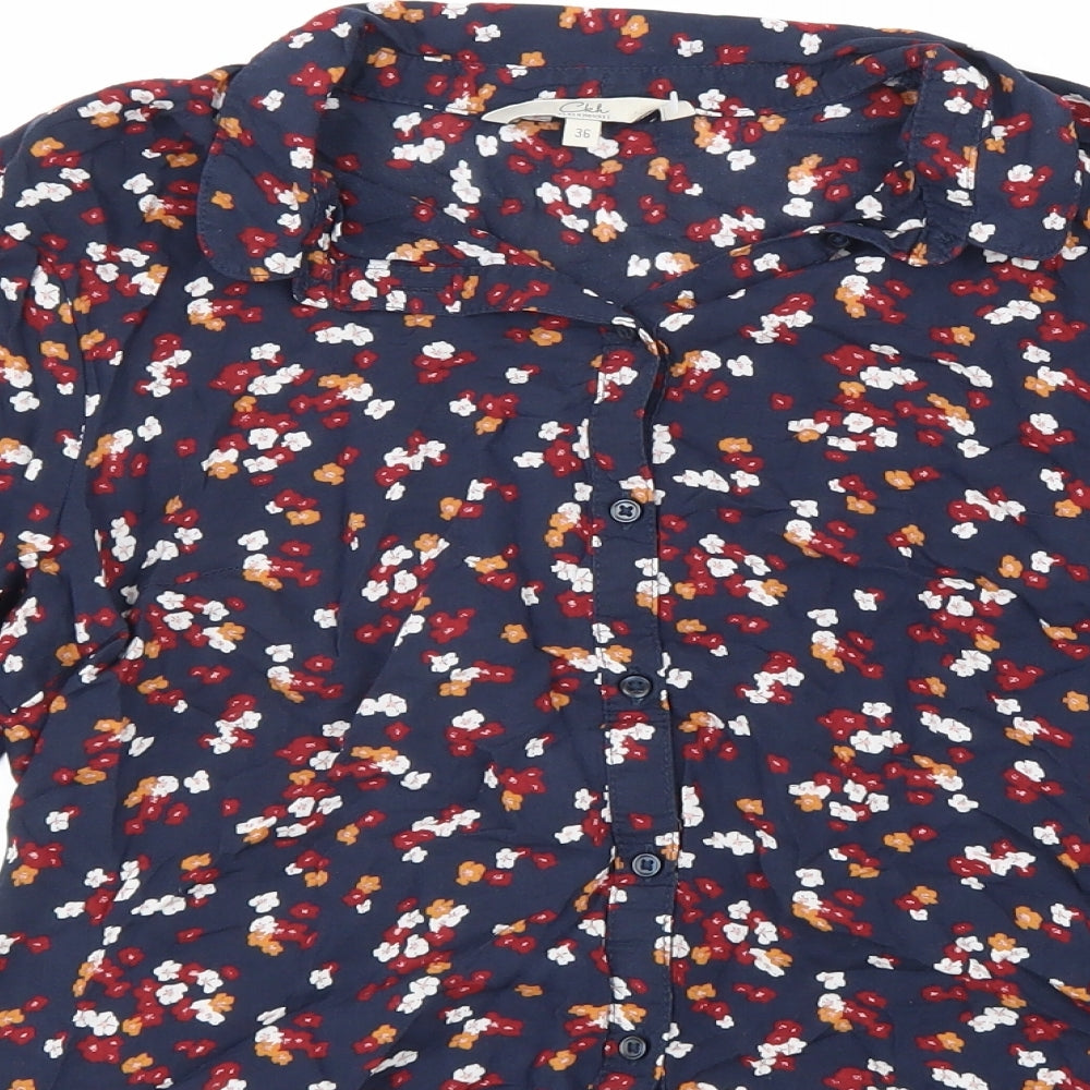 Womens UK Size 8 Clockhouse Blue Basic Button-Up