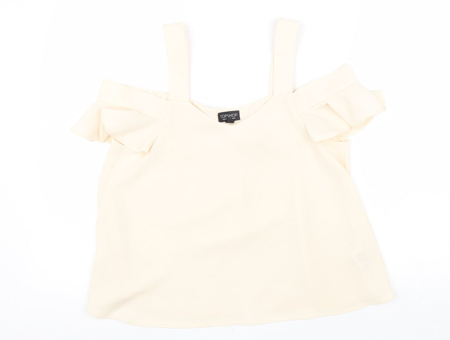 Womens UK Size 8 Topshop Beige Basic Blouse