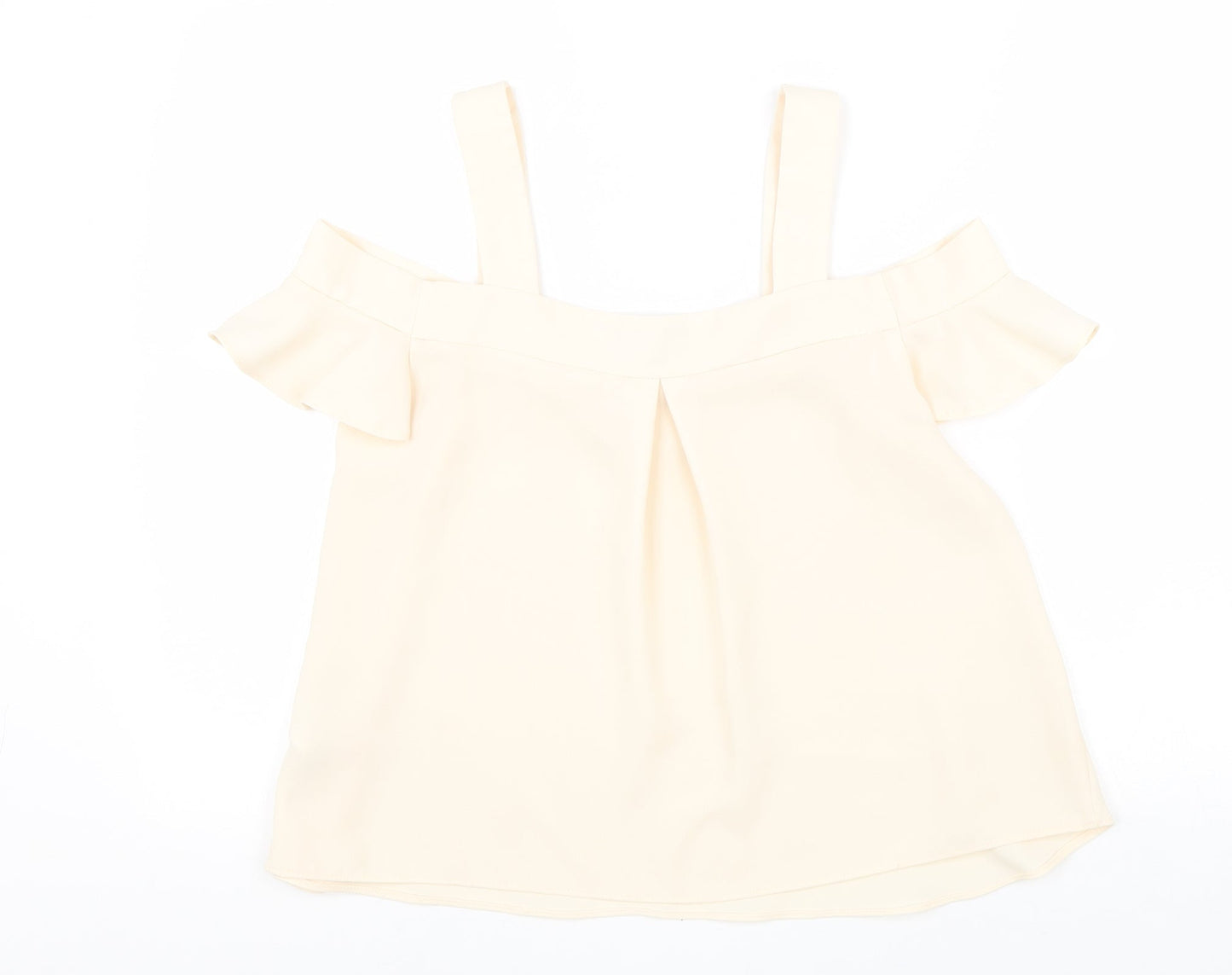 Womens UK Size 8 Topshop Beige Basic Blouse