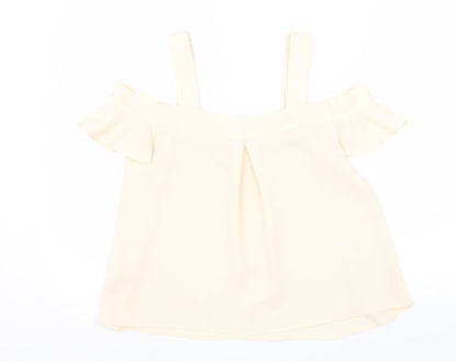 Womens UK Size 8 Topshop Beige Basic Blouse
