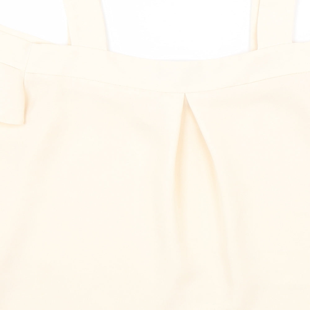 Womens UK Size 8 Topshop Beige Basic Blouse
