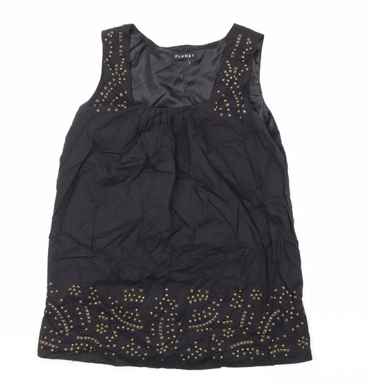 Womens UK Size 10 PLANET Black Basic Tank