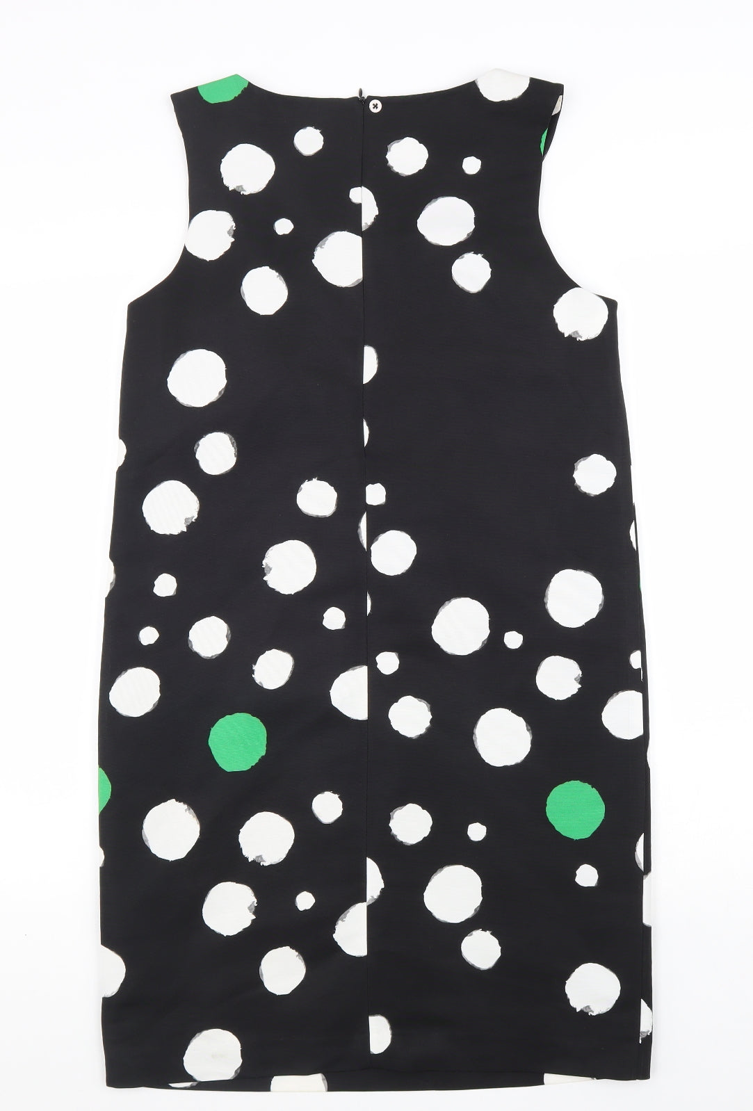 Penny Black Womens Black Polka Dot Polyester A-Line Size 12 Round Neck Zip