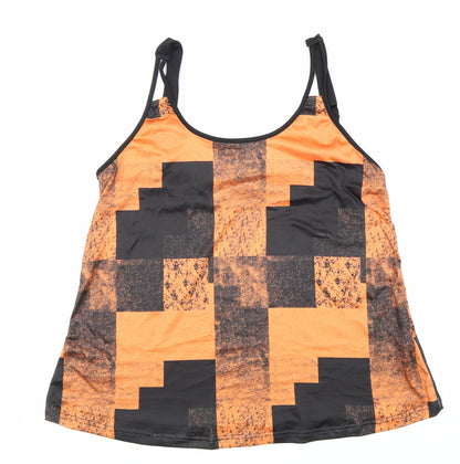 Womens UK Size M Preworn Orange Basic Tank