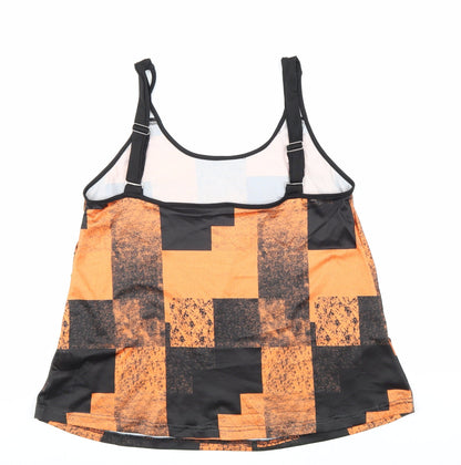 Womens UK Size M Preworn Orange Basic Tank