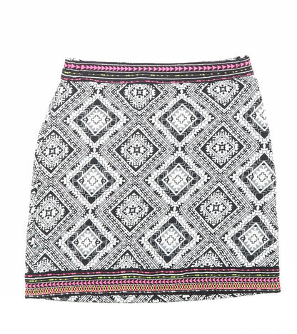 Atmosphere Womens Black Geometric Polyester Straight & Pencil Skirt Size 6 Zip