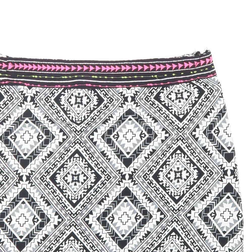 Atmosphere Womens Black Geometric Polyester Straight & Pencil Skirt Size 6 Zip