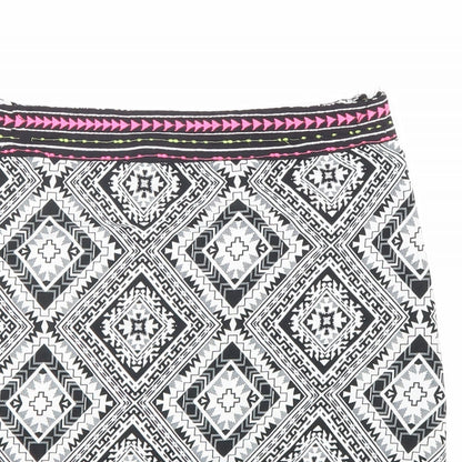 Atmosphere Womens Black Geometric Polyester Straight & Pencil Skirt Size 6 Zip