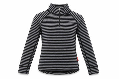 Rema Womens Black Striped Wool Pullover Sweatshirt Size XS Zip