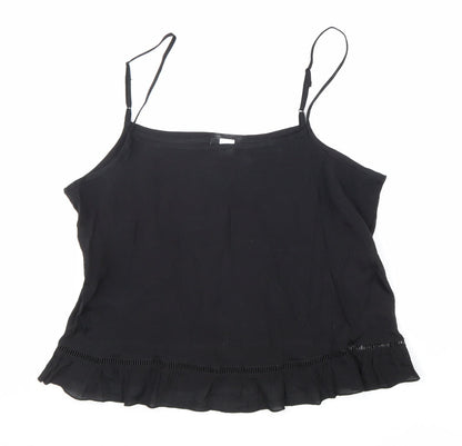 Womens UK Size 14 Divided Black Camisole Tank