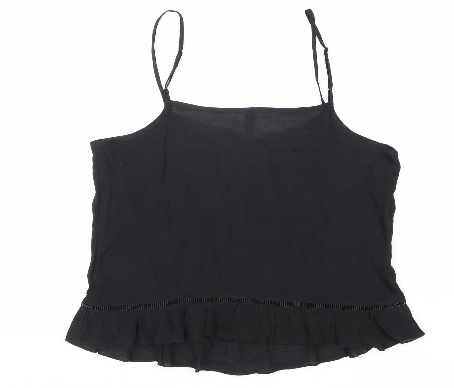 Womens UK Size 14 Divided Black Camisole Tank
