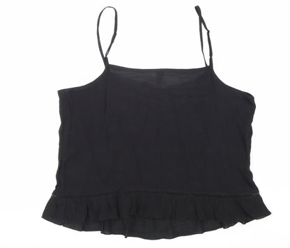 Womens UK Size 14 Divided Black Camisole Tank