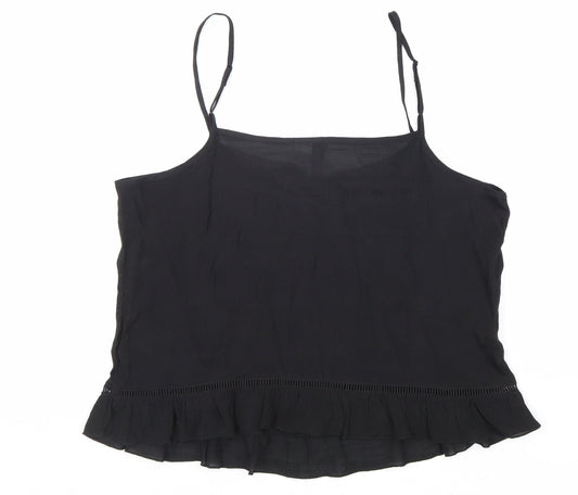 Womens UK Size 14 Divided Black Camisole Tank