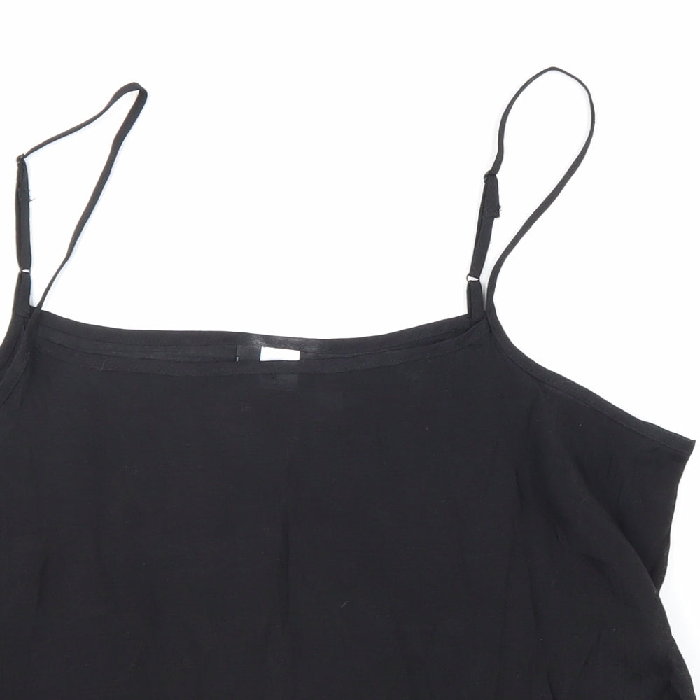 Womens UK Size 14 Divided Black Camisole Tank