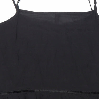 Womens UK Size 14 Divided Black Camisole Tank
