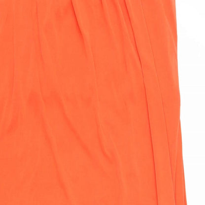 Primark Womens Orange Viscose Tank Dress Size 10 Round Neck Pullover