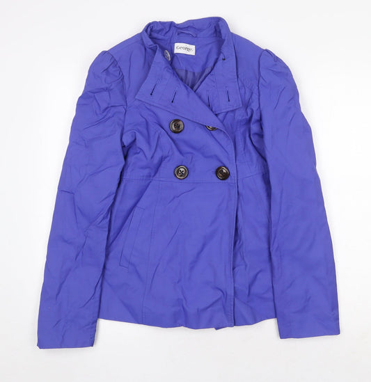 George Womens Purple Jacket Size 10 Button