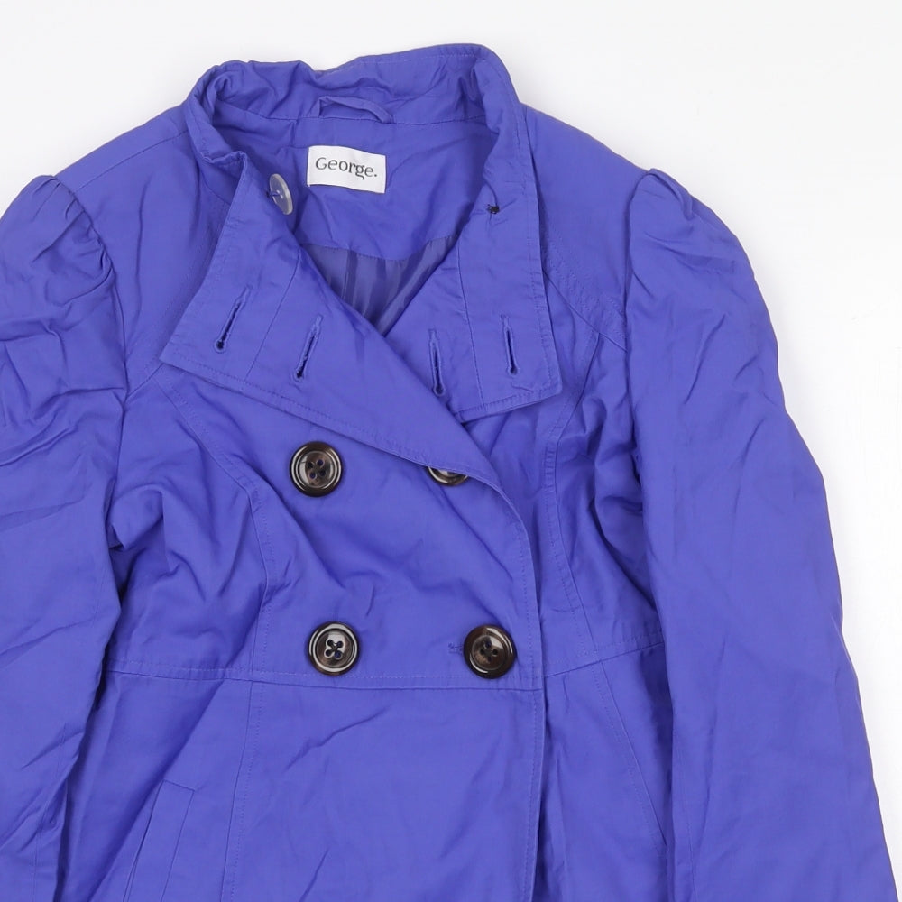 George Womens Purple Jacket Size 10 Button