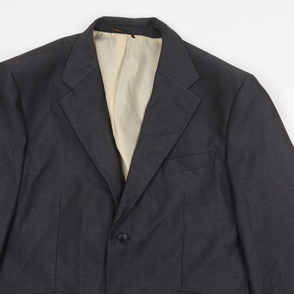 Vouet Mens Grey Polyester Jacket Suit Jacket Size 48 Regular
