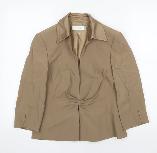 Country Casuals Womens Beige Jacket Blazer Size 8 Hook & Eye