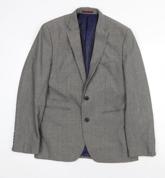 Mens UK Size 38 Burton Regular Grey Suit Jacket