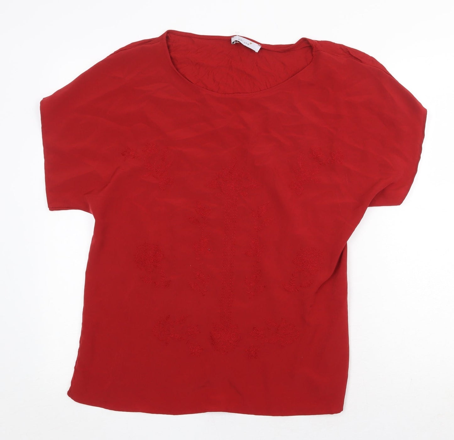 Womens UK Size 10 Marks and Spencer Red Basic Blouse