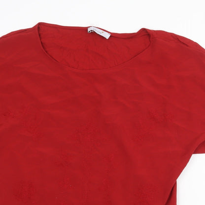 Womens UK Size 10 Marks and Spencer Red Basic Blouse