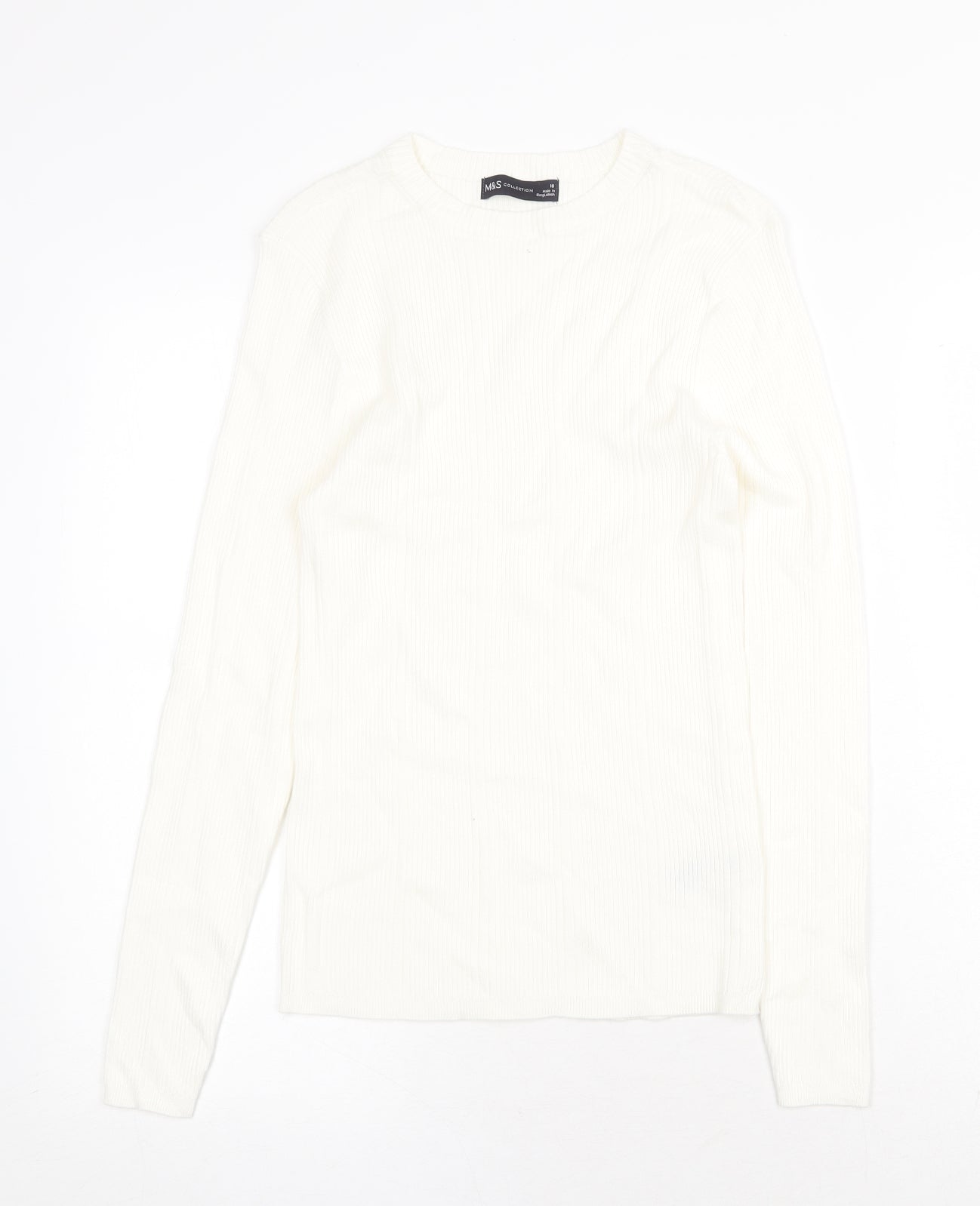 Womens UK Size 10 Marks and Spencer White Pullover Jumper