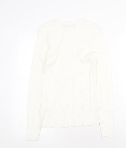 Womens UK Size 10 Marks and Spencer White Pullover Jumper