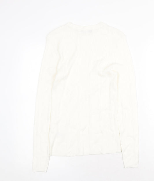 Womens UK Size 10 Marks and Spencer White Pullover Jumper
