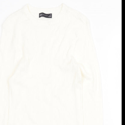Womens UK Size 10 Marks and Spencer White Pullover Jumper