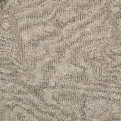 Topman Mens Beige V-Neck Acrylic Pullover Jumper Size L Long Sleeve