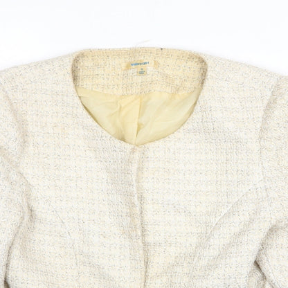 ValleyGirl Womens Beige Jacket Blazer Size 10 Hook & Eye