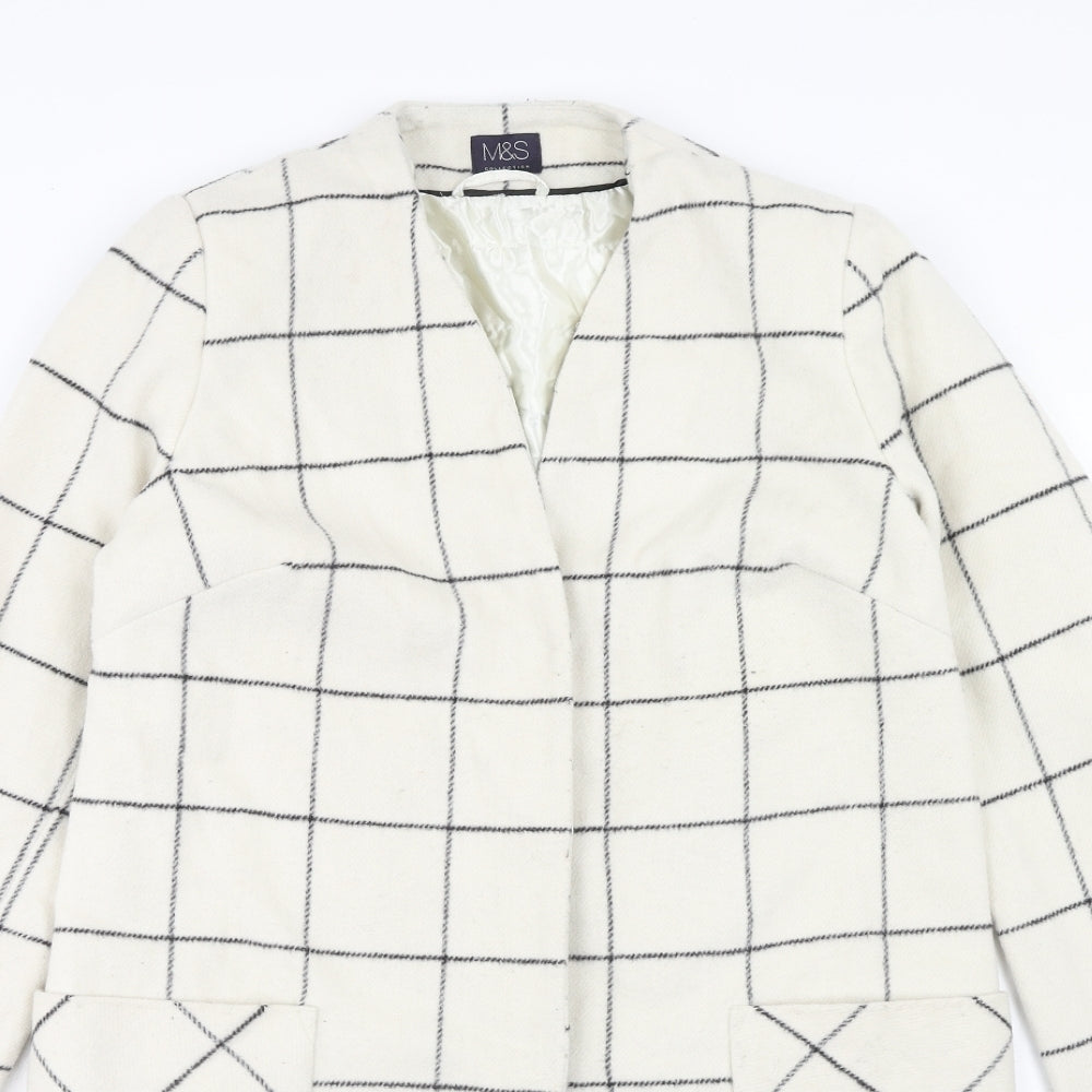 Womens UK Size 8 Marks and Spencer Ivory Overcoat