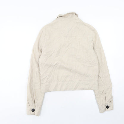 New Look Womens Beige Jacket Coatigan Size 8 Button