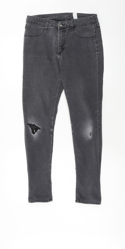 Womens UK Size 31 in H&M Regular Fit Skinny Black Jeans