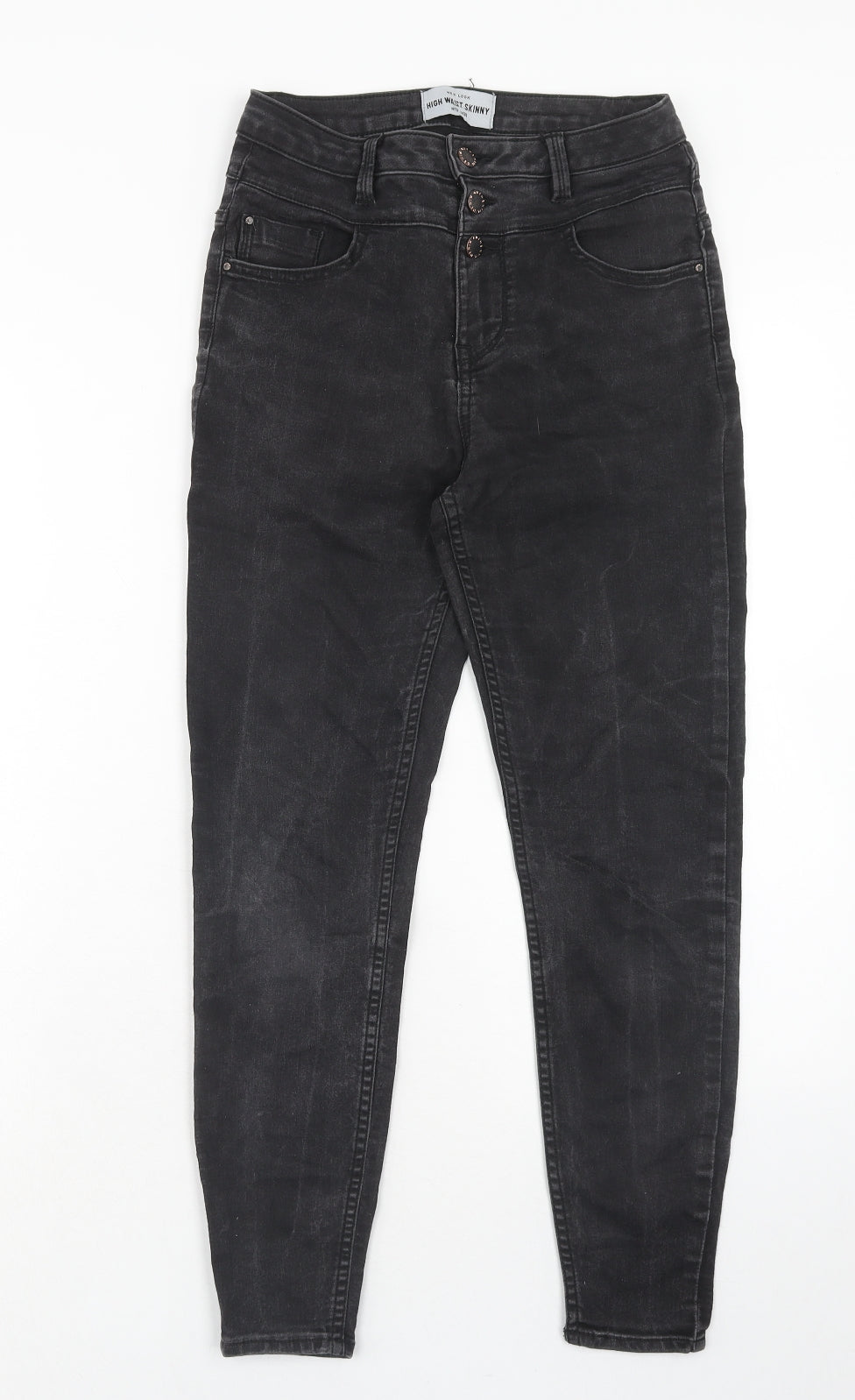 New Look Womens Black Cotton Skinny Jeans Size 10 Regular Zip