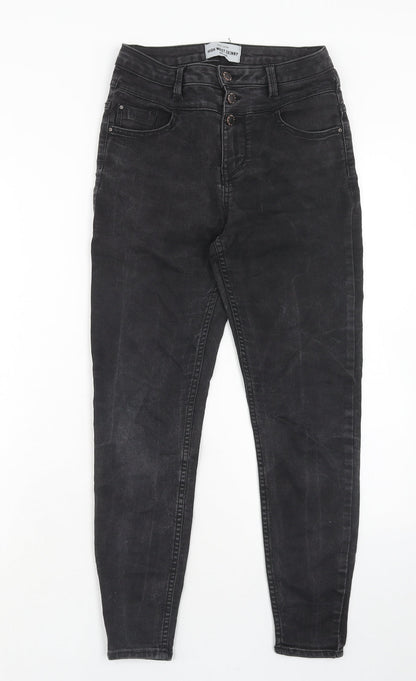 New Look Womens Black Cotton Skinny Jeans Size 10 Regular Zip