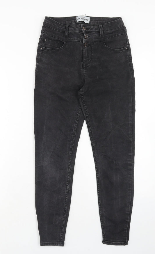 New Look Womens Black Cotton Skinny Jeans Size 10 Regular Zip