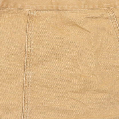 Cooperative Womens Beige Cotton Mini Skirt Size XS Button